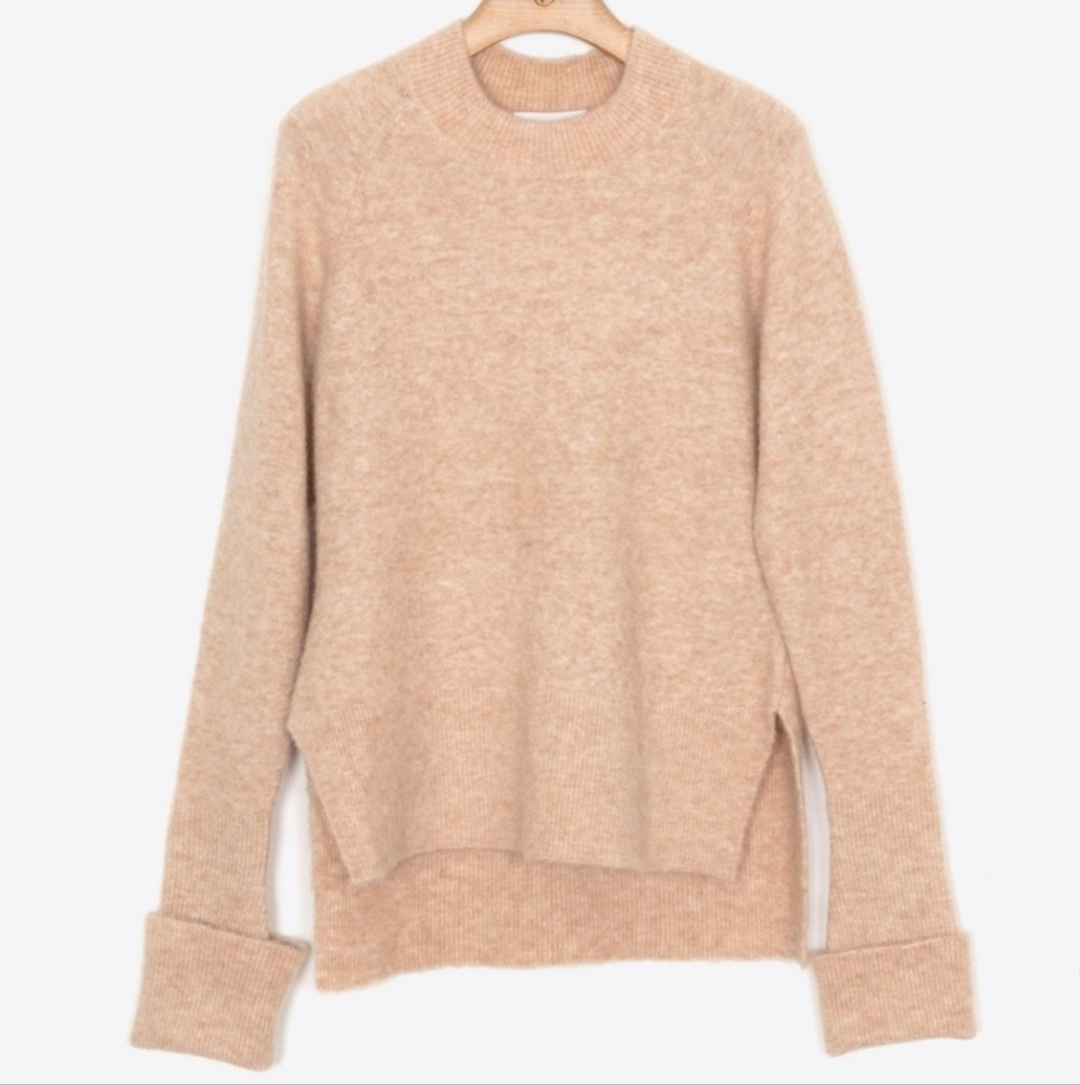 3.1 Phillip Lim Lofty Ragland Pullover Sweater Ecru Hi‎ Low Wool Alpaca Sz Large